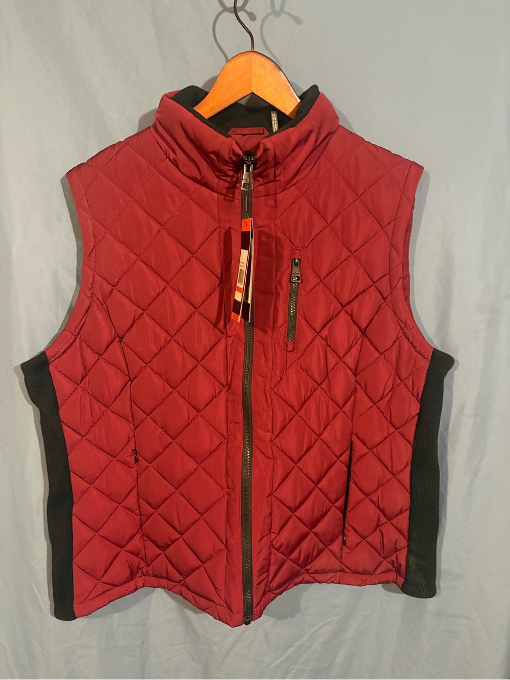 Andrew Marc Men's Quilted Vest Burgundy NWT XXL